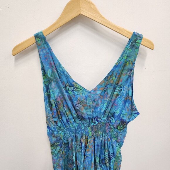 Vintage Fantastic Voyage Womens Sleeveless Top Size Large Blue Floral Retro Y2K - Picture 6 of 6